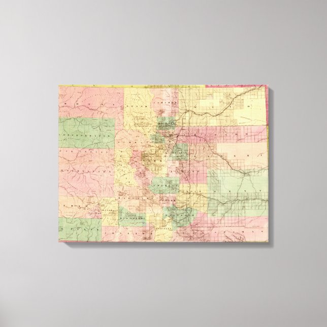 ColoradoPanoramakarte Colorado Leinwanddruck (Vorderseite)