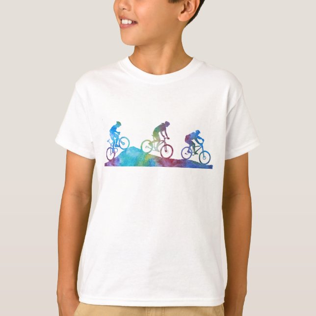 Coloraschierte Mountainbiker T-Shirt (Vorderseite)