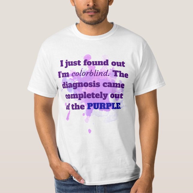 Colorblind Funny Joch Shirt Lila Blau (Vorderseite)