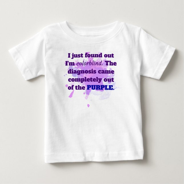 Colorblind Funny Joke Shirt Lila Blau (Vorderseite)