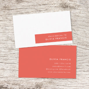 Colorblock Bold Red Modern Minimalistisch Einfach Visitenkarte
