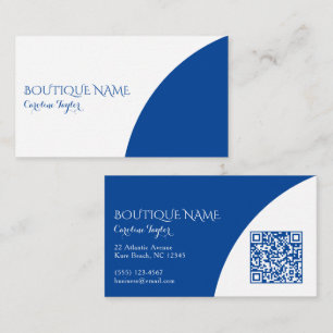 Colorblock Boutique Bleu Code QR Carte de visite