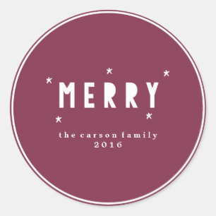 Colorblock MERRY MERRY MERRY Stickers Monogrammes