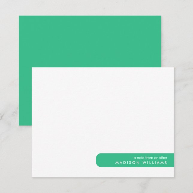 Colorblock Moderne Minimalistische Notizkarte Mitteilungskarte (Vorne/Hinten)