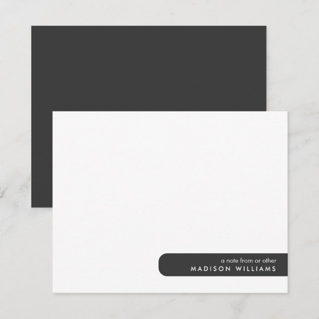 Colorblock Moderne Minimalistische Notizkarte Mitteilungskarte (Vorne/Hinten)