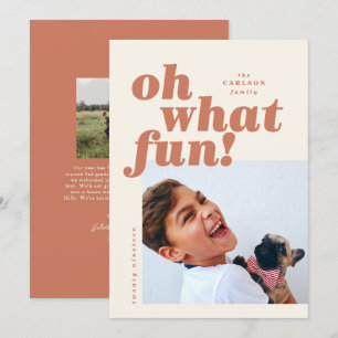 Colorblock Photo Gras Typographie Carte de Noël