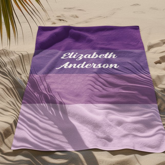 Colorblock Purple Horizontal Stripe Strandtuch (Von Creator hochgeladen)