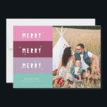 Colorblockierte MERRY MERRY MERRY Christmas Card Feiertagskarte<br><div class="desc">Colorblockierte MERRY MERRY MERRY Christmas Card</div>