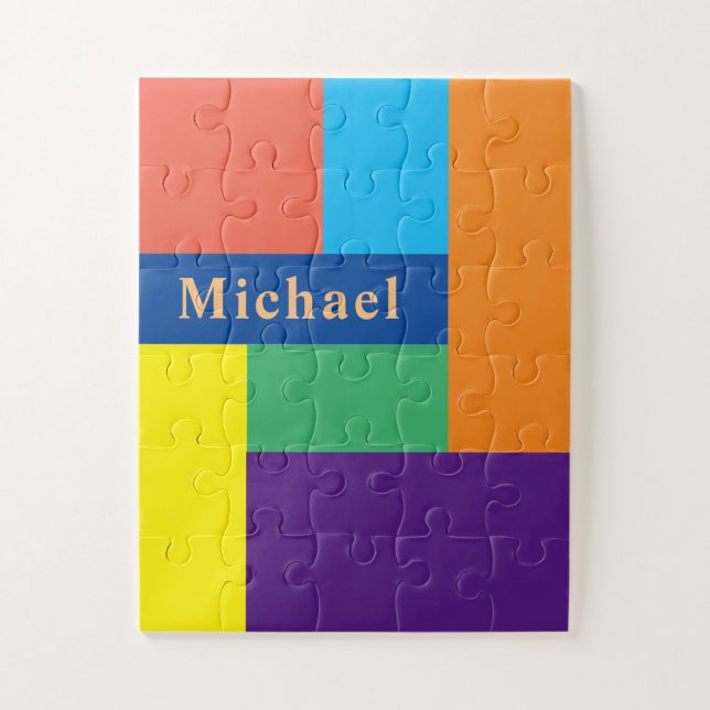 ColorBlocks mit Name, 11"x14" Oversized PC (Vertikal)
