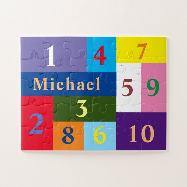ColorBlocks + Name & Nummern 11"x14" Oversized PC (Horizontal)