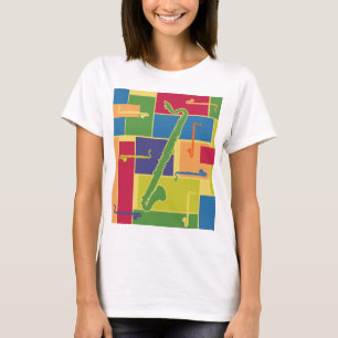 Colorblocks Spaghetti-Behälter T-Shirt