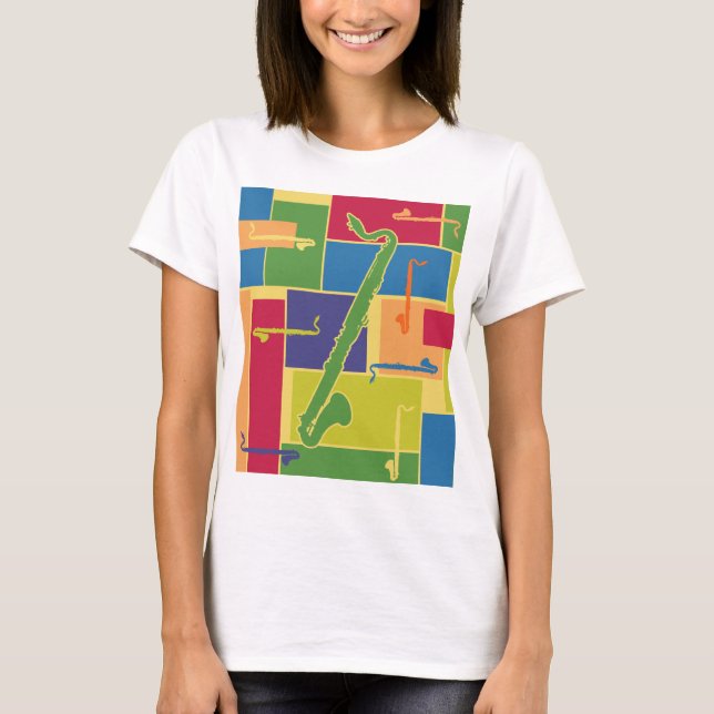 Colorblocks Spaghetti-Behälter T-Shirt (Vorderseite)