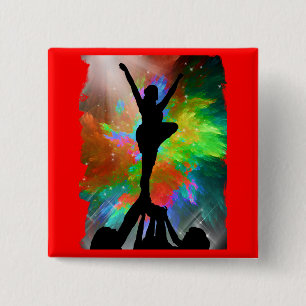 Colorburst Hintergrund mit Cheerleraders Button