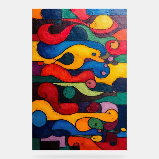 Colorcube 2 Farbiges Cubism Akryllisches Zeichen Acrylschild (Vorderseite)