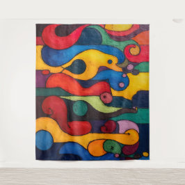 Colorcube 2 Farbiges Cubism Tapestory Wandteppich