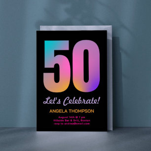 Coloré 50 ans Anniversaire Invitation