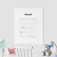 Coloré Alphabet manuscrit Poster éducatif