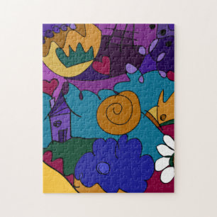 Coloré, Amusant, Art de Doodle Funky Puzzle