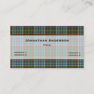 Coloré Anderson Plaid Carte de visite personnalisé