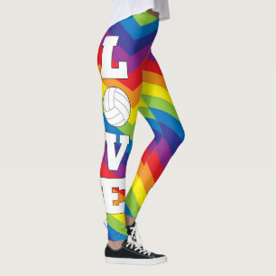 Coloré arc-en-ciel Couleur Volleyball Love Legging