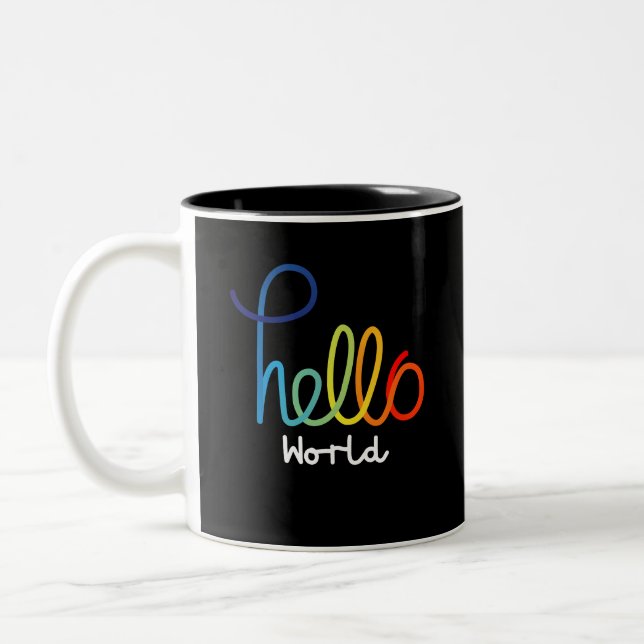 Coloré Bonjour Mug (Gauche)