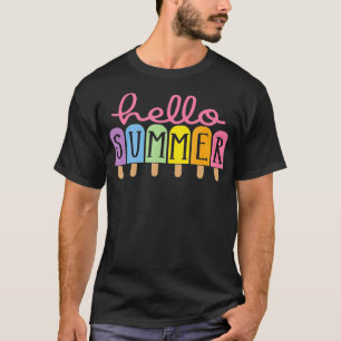 Coloré Bonjour Popsicle été Graphic TShirt