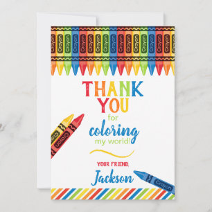 Coloré Crayon Carte de remerciements d'anniversair