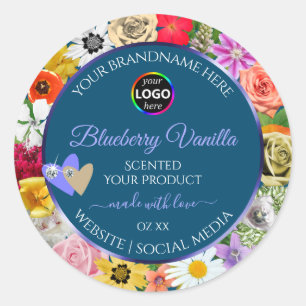 Coloré Floral Bleu Étiquettes de produits Ajouter