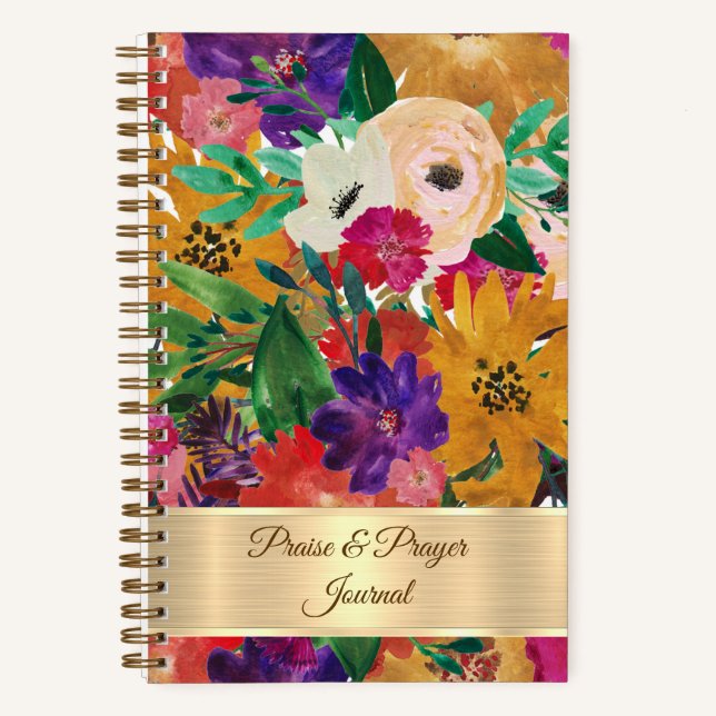 Coloré floral Journal de louange et de prière (Recto)