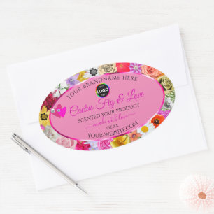Coloré Floral Pink Produit Forfait Étiquette Logo