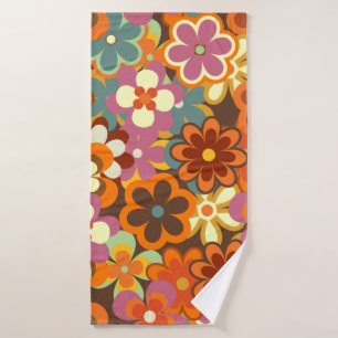 Coloré Floral vintage Motif sans couture. Rétro 70