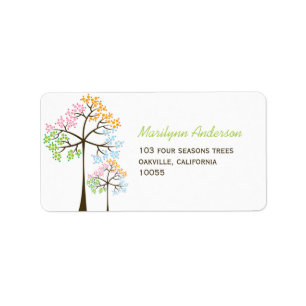 Coloré Four Seasons Arbres Mariages Étiquettes de