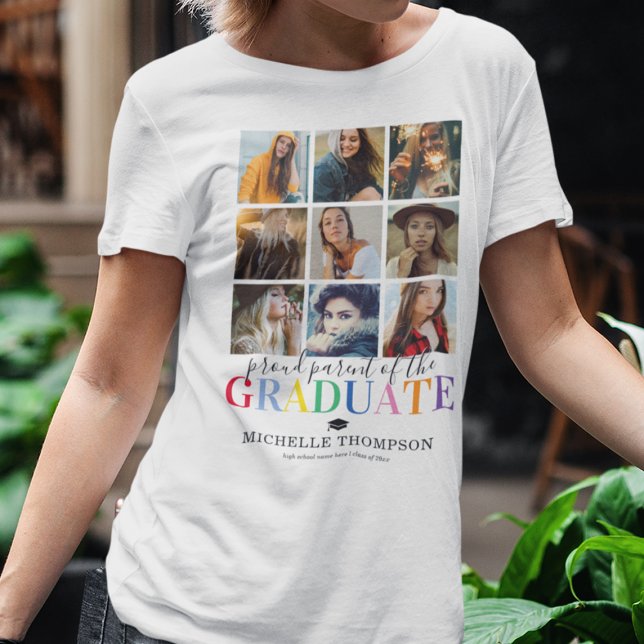 Coloré Gradué Hommage photo Collage T-shirt (Créateur téléchargé)