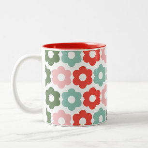 Coloré Joyeux Noël Retro Daisy Fête Mug