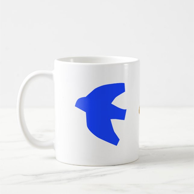 Coloré Moderne Oiseaux nordiques Coffee Mug (Gauche)
