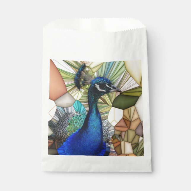 Coloré Peacock Mosaic faveur Sacs (Devant)