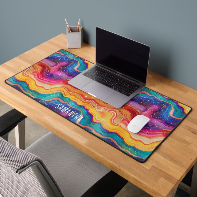 Coloré Rainbow Glittery Agate Texogramme (Bureau 2)