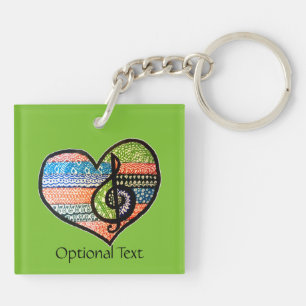 Coloré Rainbow Music Heart Doodle personnalisé