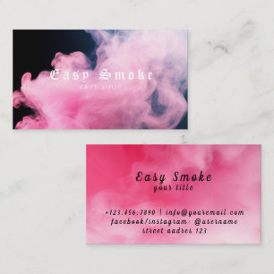 Coloré rose fumée Vape Shop Carte de visite