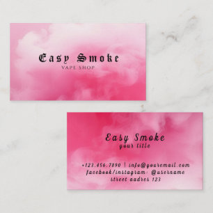 Coloré rose fumée Vape Shop Carte de visite