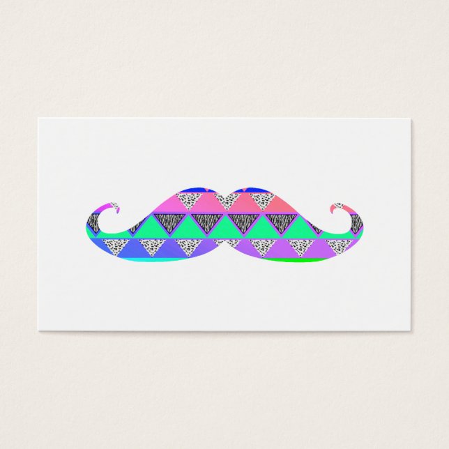 Coloré Turquoise Aztec Motif Mustache (Devant)