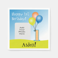Colored Balloons Child's 1. Geburtstag Foto