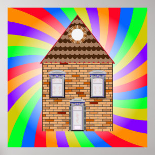 Colored Brick House Poster