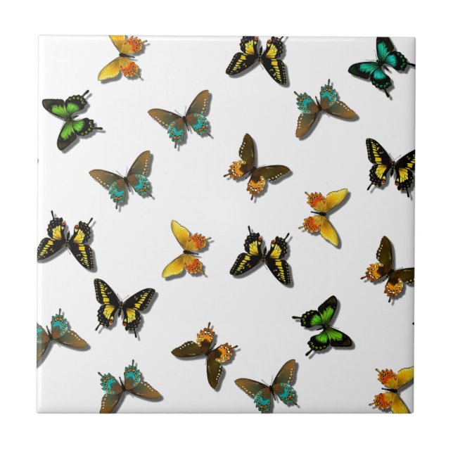 Colored Butterflies Art Fliese (Vorderseite)