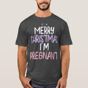 Colored Heart Funny MerChristmas Im Pregnant Sa T-Shirt