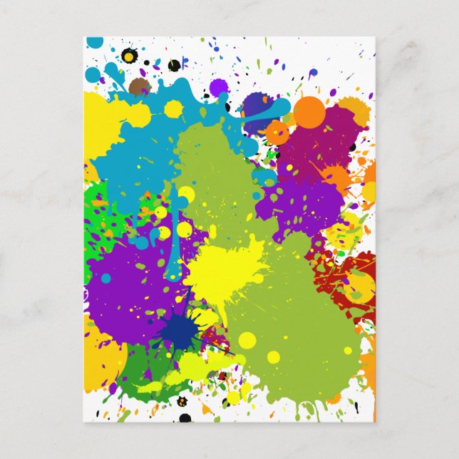 Colored Inky Splats Postkarte (Vorderseite)