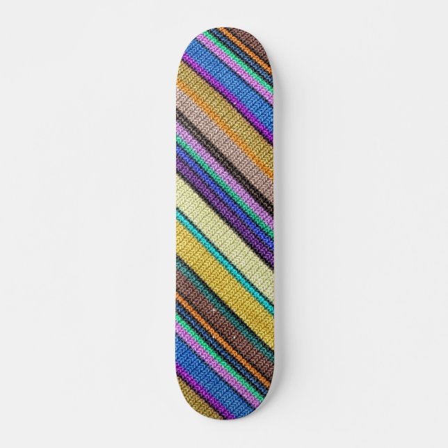Colored knitting Stripes seamless pattern 1 Skateboard (Vorne)