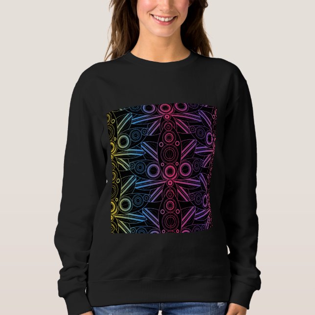 Colored Lotus Rainbow Black Sweatshirt (Vorderseite)