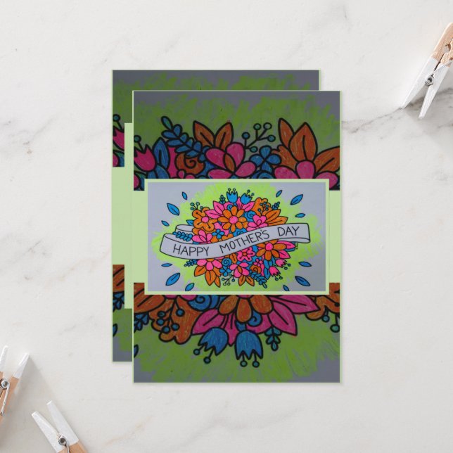 Colored Mother Day Card Einladung (Vorderseite/Rückseite Beispiel)