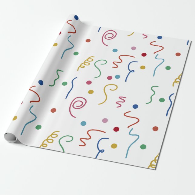 Colored Party Confetti Pattern Geschenkpapier (Ungerollt)